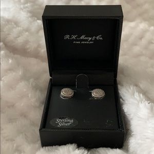 Sterling Silver, Diamond Earrings